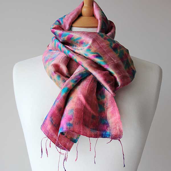 fringed silk scarf