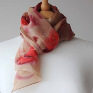 Hand Painted Scarf Swirling Sun