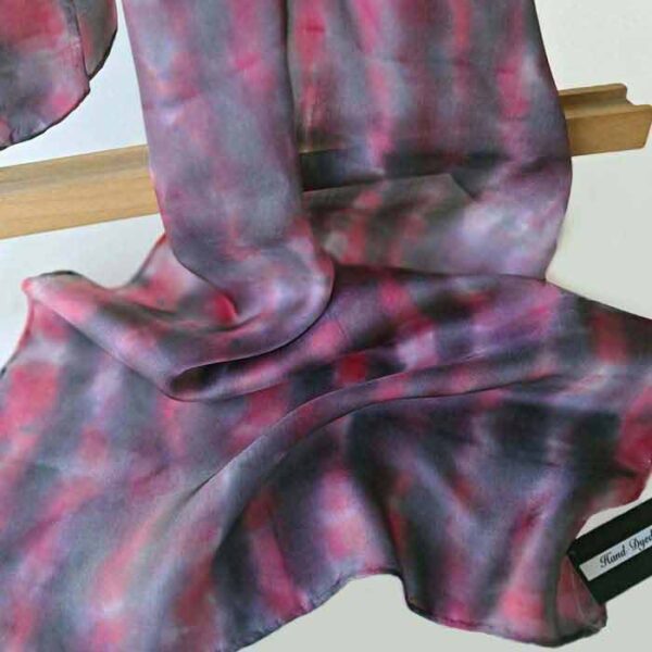 moody pink silk scarf draped